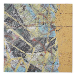 Multicolored wall painting faux canvas print