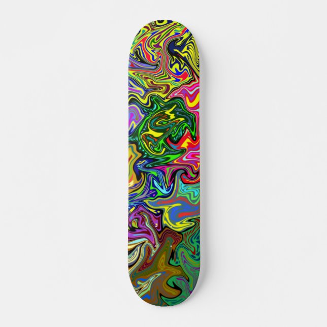 Multicolored Warp Skateboard Deck (Front)
