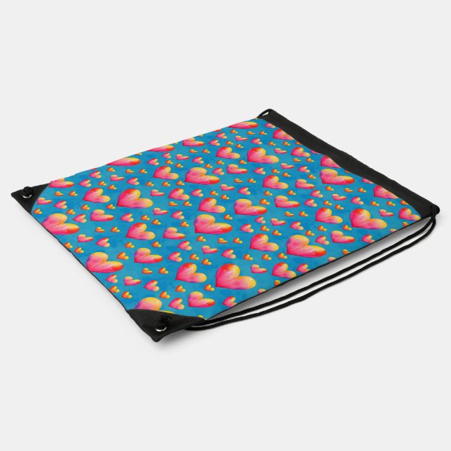 Colorful Drawstring Backpack With Heart In Blue, Green And Purple New 5934278-81117543-IMGSET?w=900&  main image 3