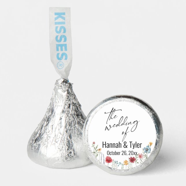 Multicolored Watercolor Meadow Wildflower Hershey®'s Kisses® (Front)