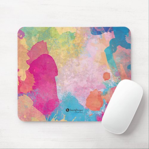 Multicolored Watercolor Splashes Mouse Pad