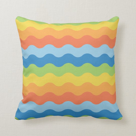 multicolored waves pillow