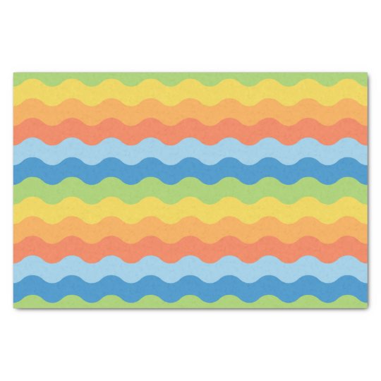 multicolored waves tissue paper