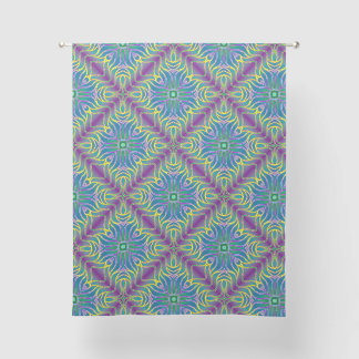 multicolored wavey tile sheer curtains