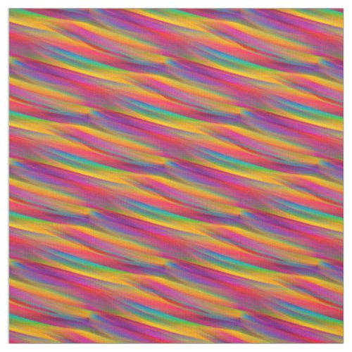 Multicolored Wavy Rainbow Gradient Fabric