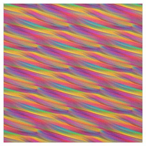 Multicolored Wavy Rainbow Gradient Fabric