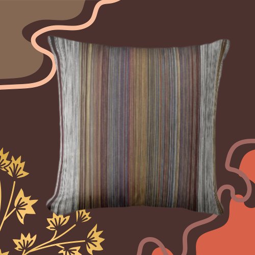 Multicolored Weaves Brown Rust Grey Plum Throw Pillow