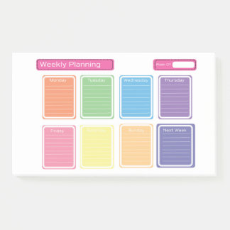 Multicolored Weekly Planning Pad Post-it Notes