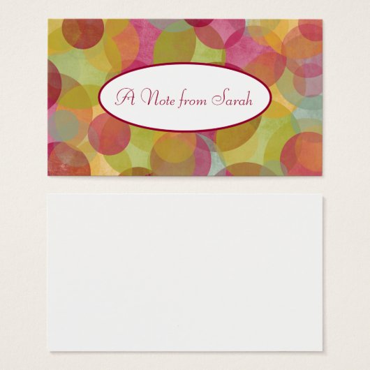 Multicolored, Whimsical Bubbles for Tiny Notes (Front & Back)