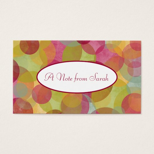 Multicolored, Whimsical Bubbles for Tiny Notes (Front)