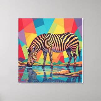 Multicolored Zebra Art Vibrant and Surreal Design Canvas Print