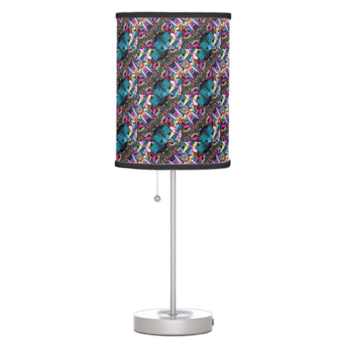 Multicolored zig zag pattern beautifully detailed  table lamp