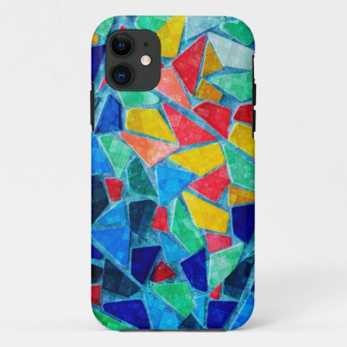 Multicolors Abstract Mosaic Pattern iPhone 11 Case