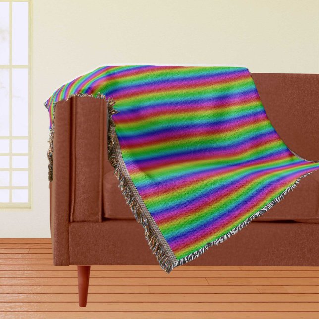 Multicolors in Stripes - 2 Throw Blanket (Multicolors in Stripes - 2 Throw Blanket)