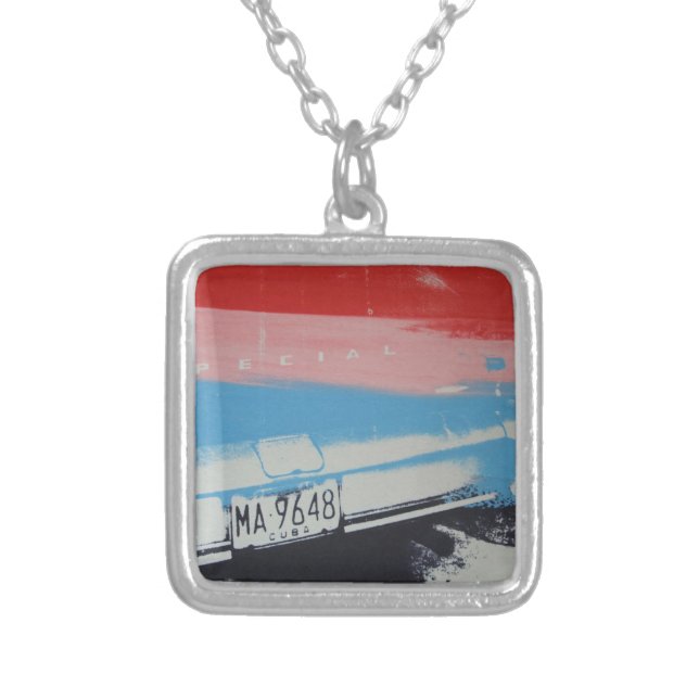 Multicolour fender silver plated necklace (Front)