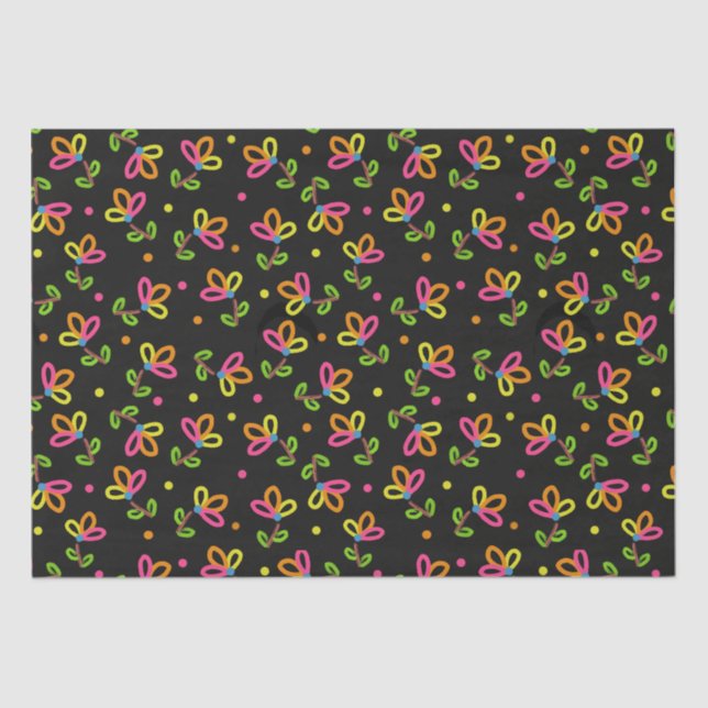 Multicolour Floral Design Tissue Paper (Front)