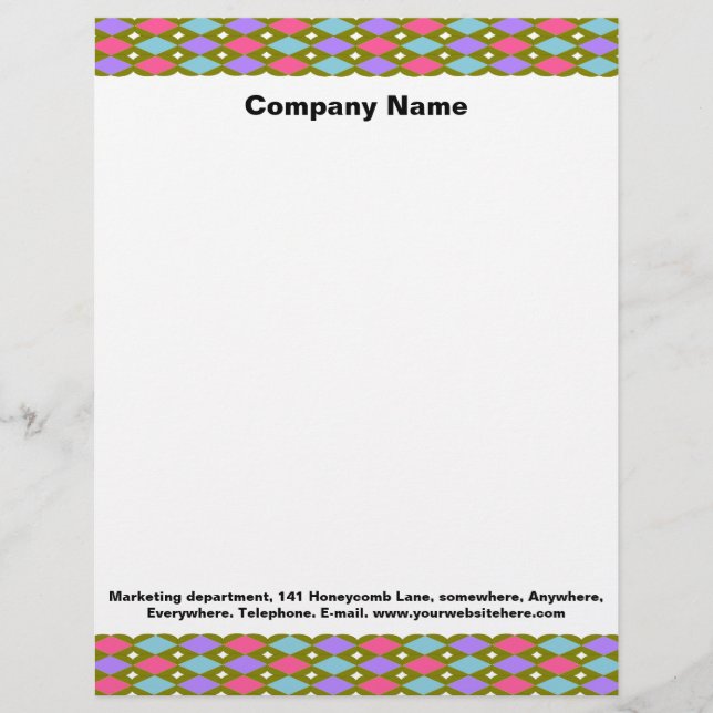Multicolour Honeycomb Customizable Letterhead (Front)