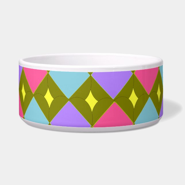 Multicolour Honeycomb You Create Dog Bowl (Front)