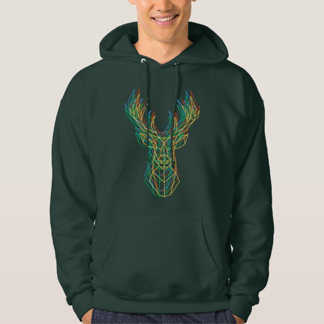 Multicolour stag head hoodie (Front)