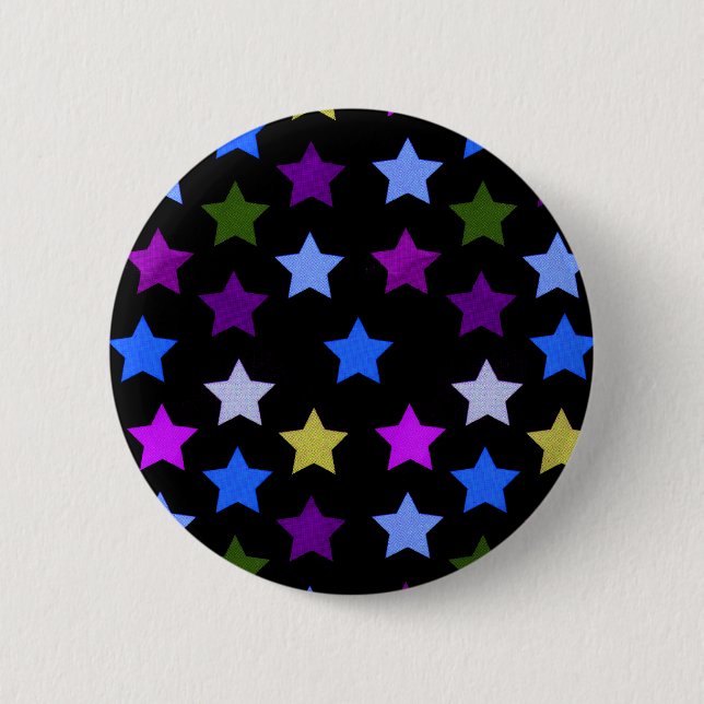 Multicolour Star Pattern Badge/Button Pinback Button (Front)