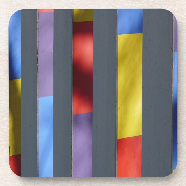 Multicolour Striped Artistic Cloth Drink Coaster (Front)
