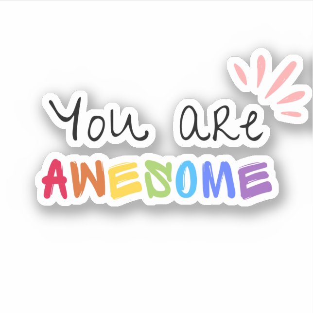 Multicolour Vibrant Positive Words Sticker (Front)