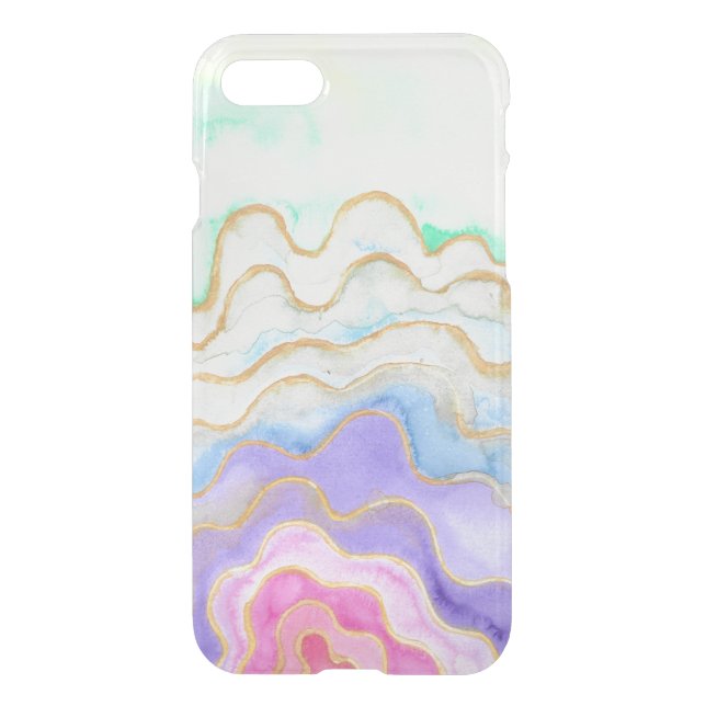 Multicolour Watercolour Geode Uncommon iPhone Case (Back)