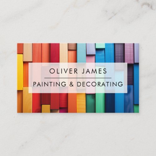 Multicolour wood Artist Painter and decorator Business Card