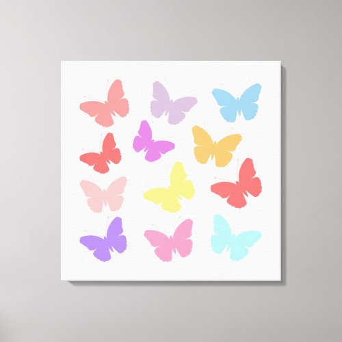 Multicoloured Butterflies Design Canvas Print