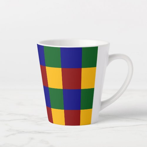 Multicoloured Checker Board Latte Mug