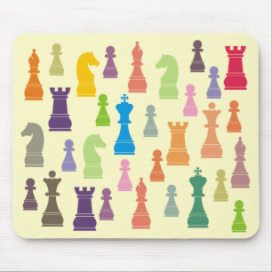 Multicoloured Chess Pieces Mousepad
