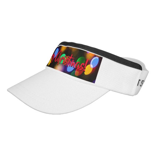 Multicoloured Christmas Lights. Add Text or Name. Visor (Angled)