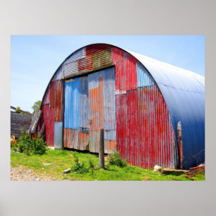 Multicoloured Corrugated Steel Shed Poster