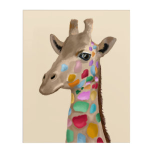 MultiColoured Giraffe Acrylic Print
