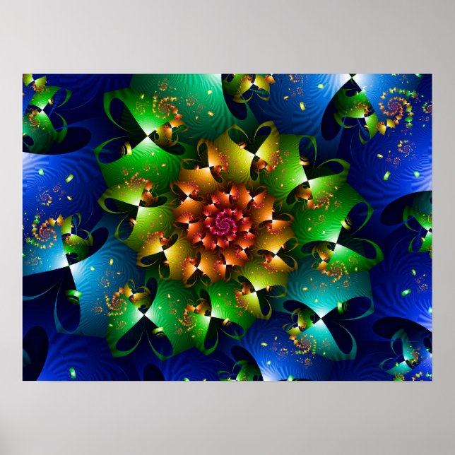 Multicoloured Heart Spiral Poster (Front)