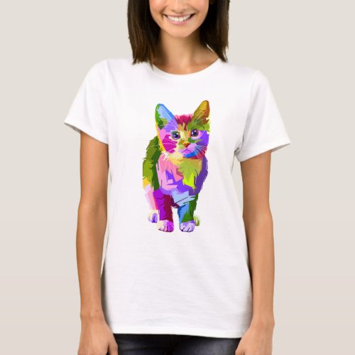 Multicoloured Kitten large image T_Shirt