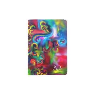 Multicoloured Swirls Passport Holder