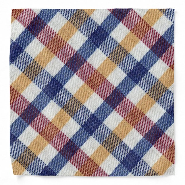 Multicoloured Tartan Pattern Bandana (Front)