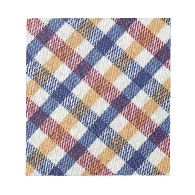 Multicoloured Tartan Pattern Notepad (Front)