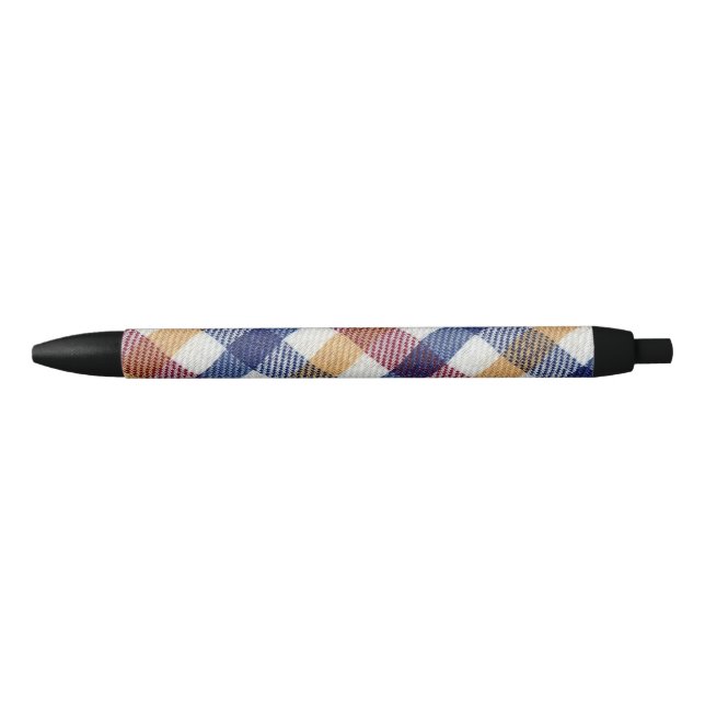 Multicoloured Tartan Pattern Pen (Front)