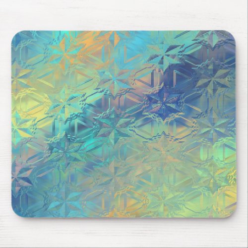 Multicoloured Vibrant Glass Pattern Mouse Pad