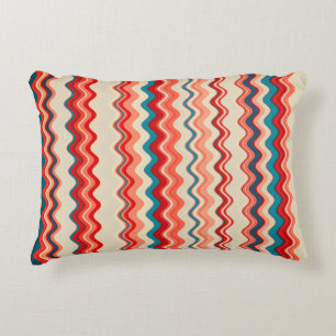 Multicoloured Wavy Pattern Accent Pillow