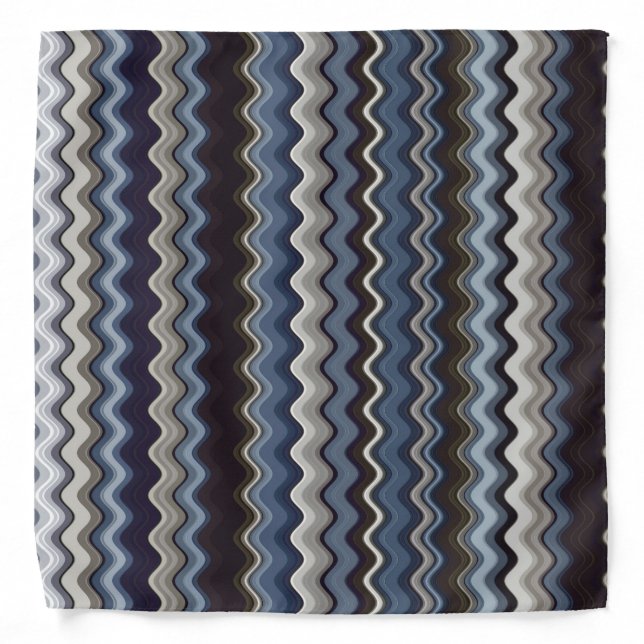 Multicoloured Wavy Pattern Bandana (Front)