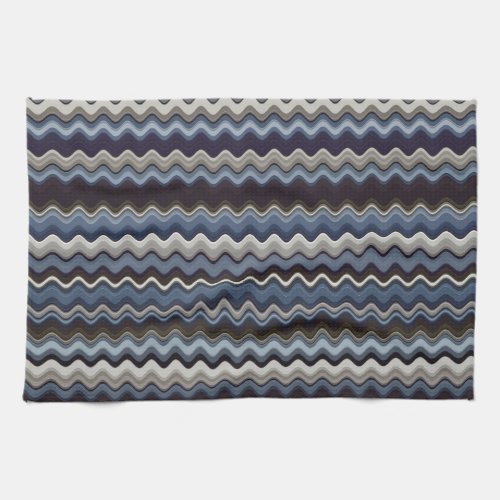 Multicoloured Wavy Pattern Kitchen Towel