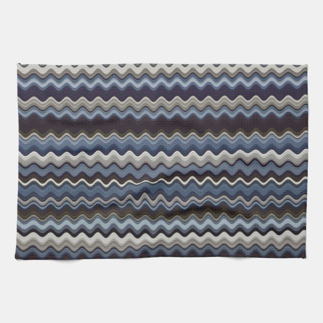 Multicoloured Wavy Pattern Kitchen Towel (Horizontal)