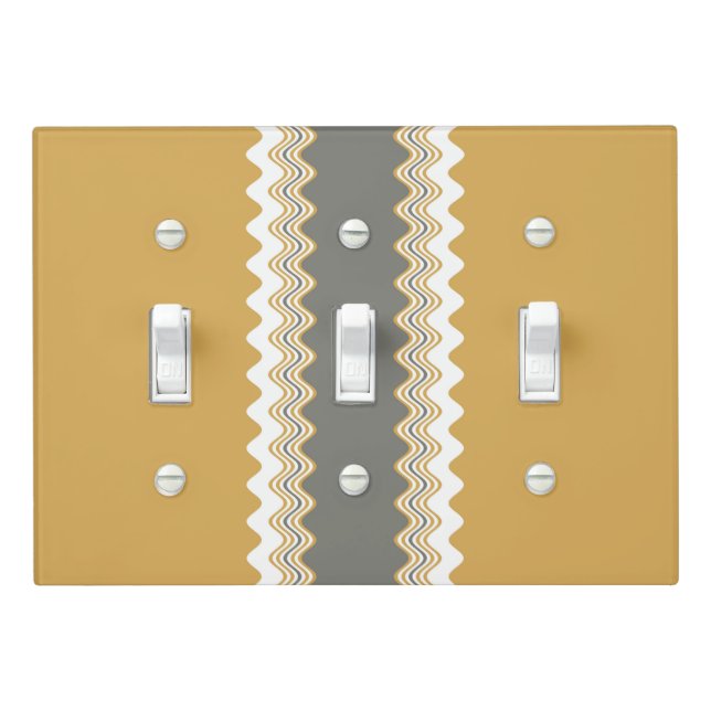 Multicoloured Wavy Pattern Light Switch Cover (In Situ)