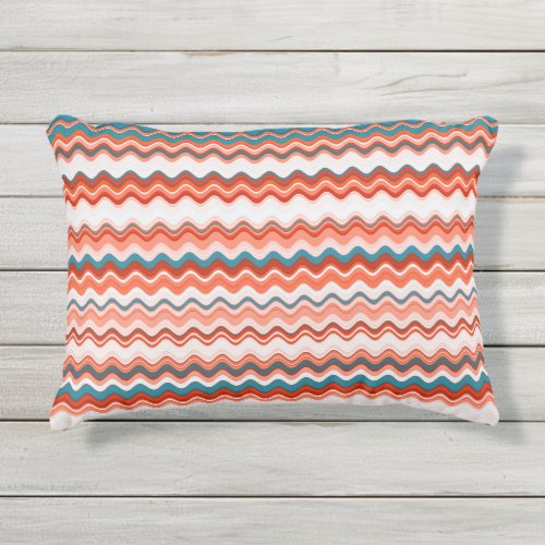Multicoloured Wavy Pattern Outdoor Pillow