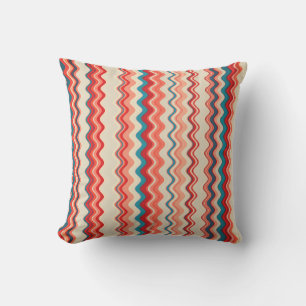 Multicoloured Wavy Pattern Outdoor Pillow