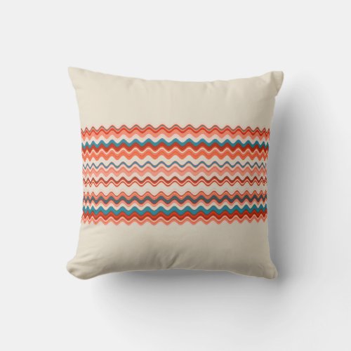 Multicoloured Wavy Pattern Throw Pillow