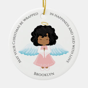 Multicultural Angel Ceramic Ornament